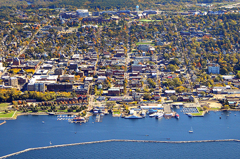 Aerial view of Burlington, Vermont