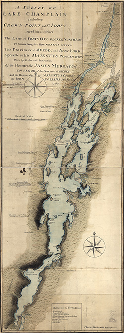 1765 Collins Map of Lake Champlain
