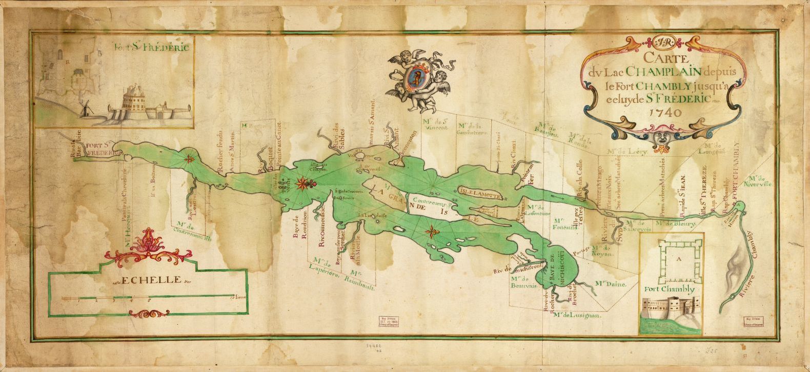 Historic Map Gallery Lake Champlain Basin Atlas   Carte Du Lac Champlain Depuis Le Fort Chambly Jusqua Celuyde St. Frederic Lo 